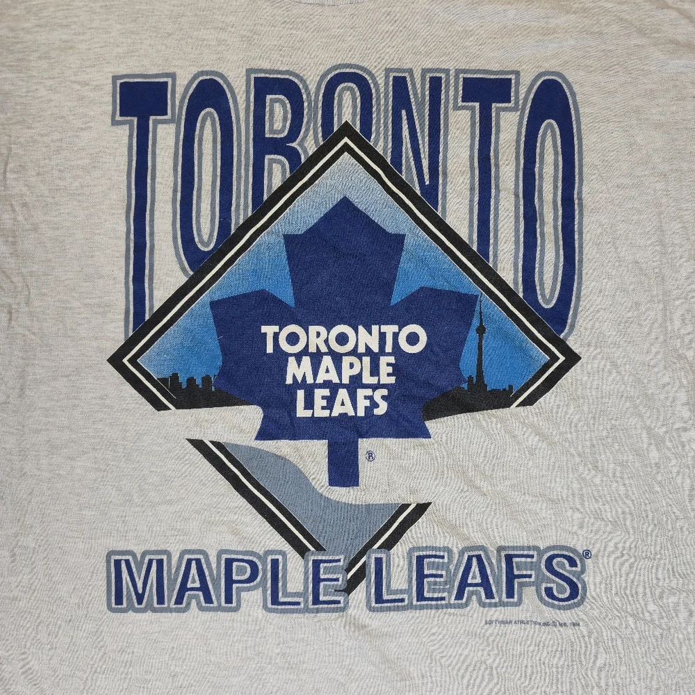 Vintage 1994 Toronto Maple leafs T Shirt Size XL NHL Hockey - Picture 2 of 6